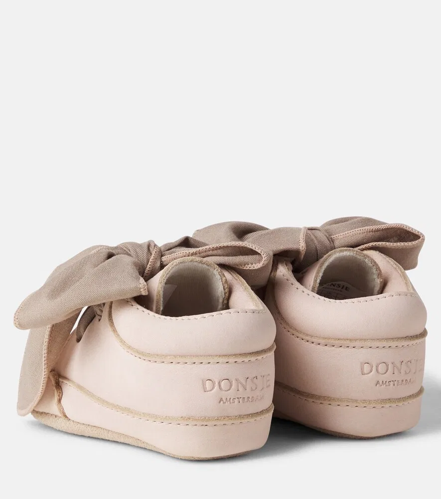 Детские кожаные пинетки Baby Lonny Donsje, розовый — фото 2