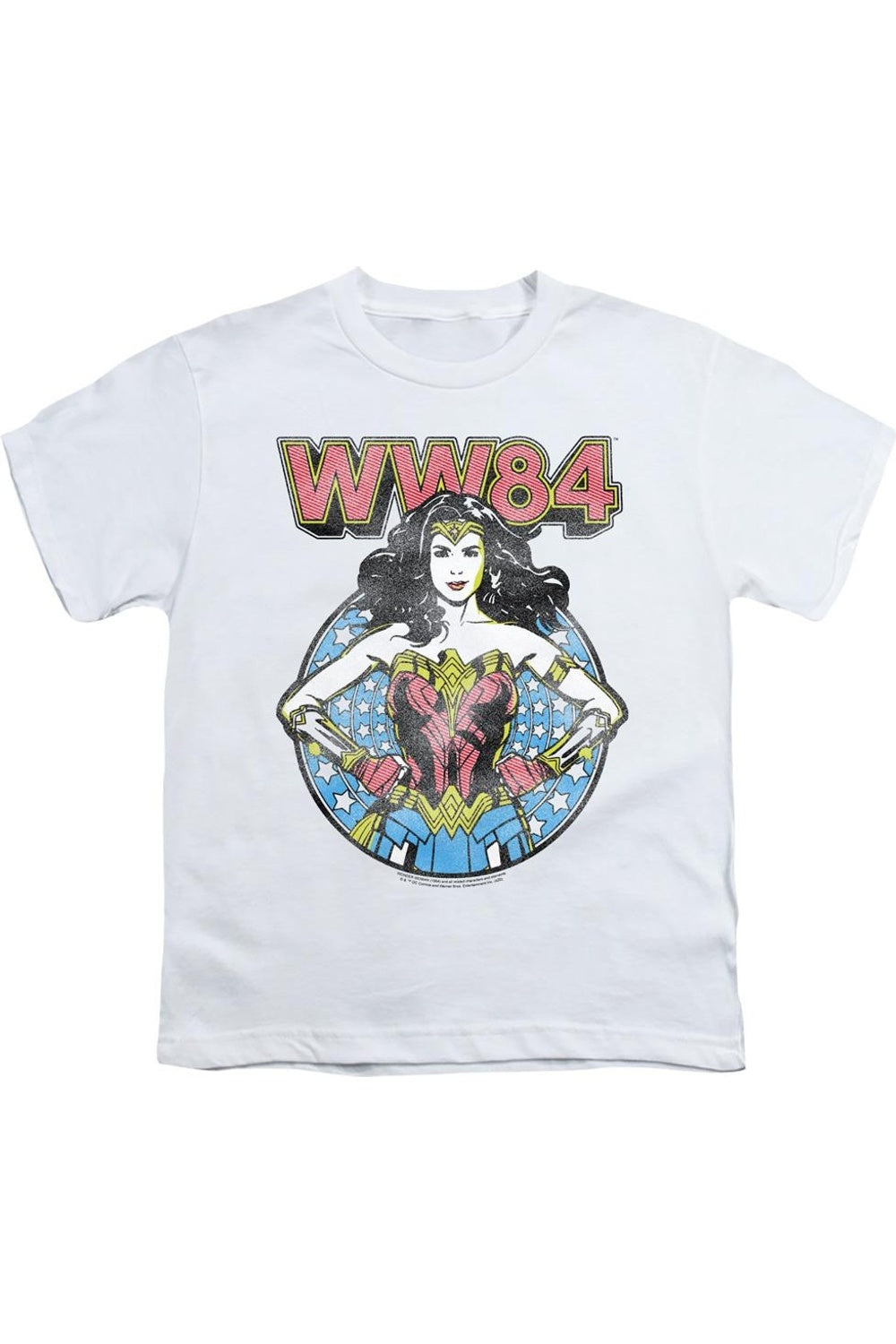 

Футболка с коротким рукавом для детей Wonder Woman 84 Star Circle Gildan, белый