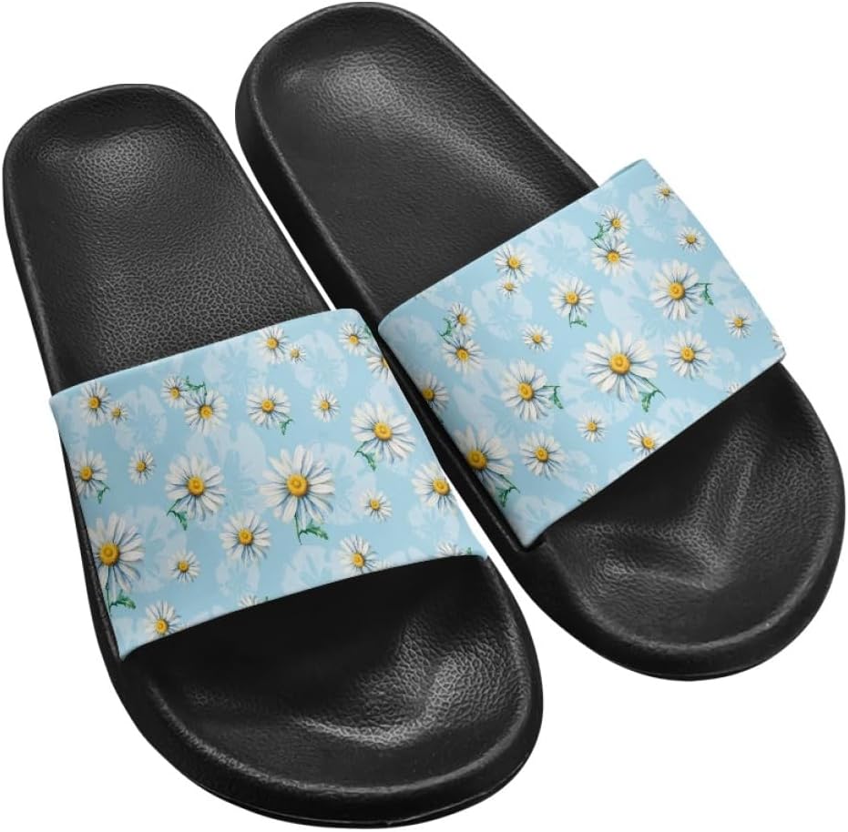 

Шлепанцы для женщин и мужчин. Милые водонепроницаемые шлепанцы с противоскользящим покрытием. Летние быстросохнущие тапочки для пляжа, бассейна и душа Generic, Daisy Flowers
