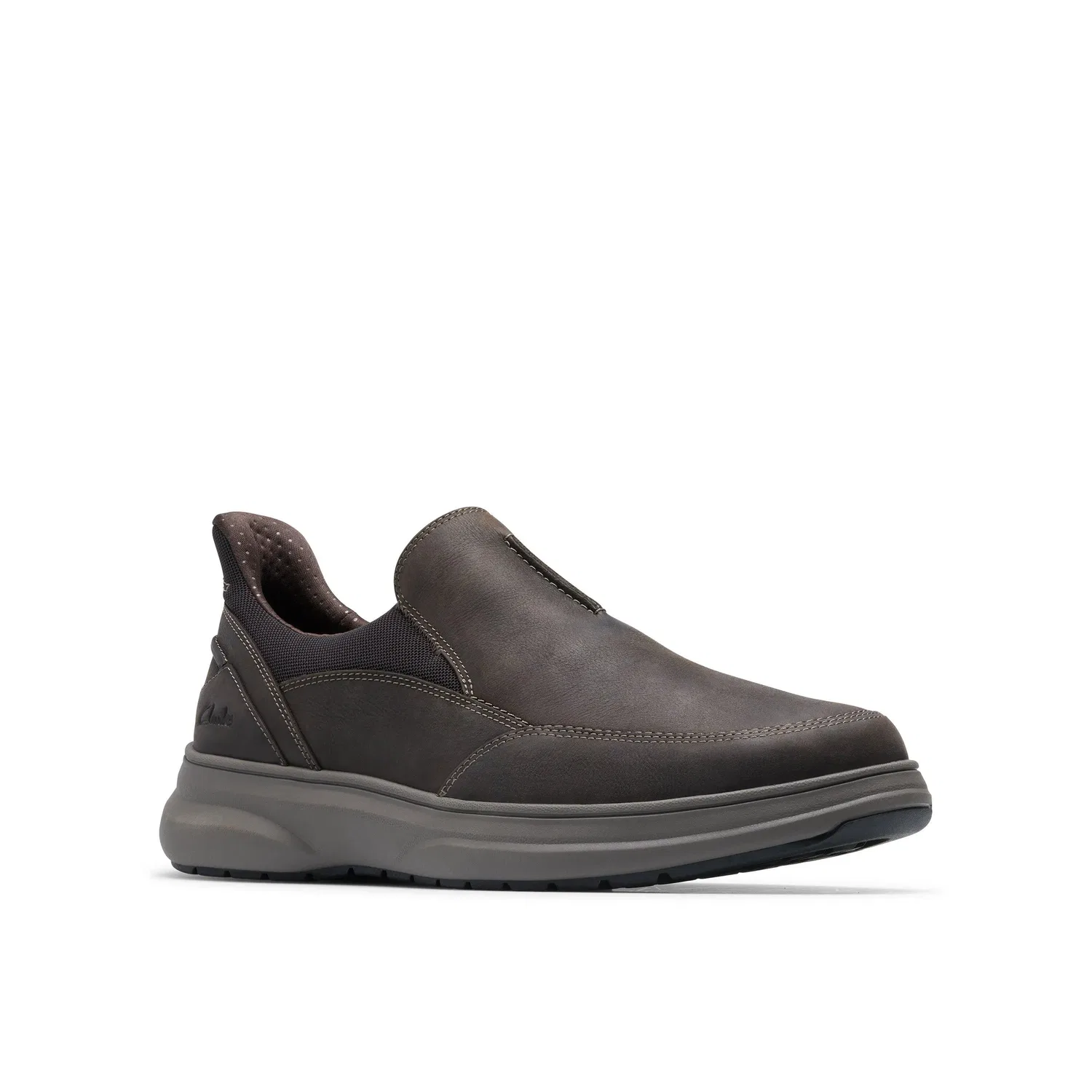 Мужские кожаные слипоны Clarks, коричневый — фото 4