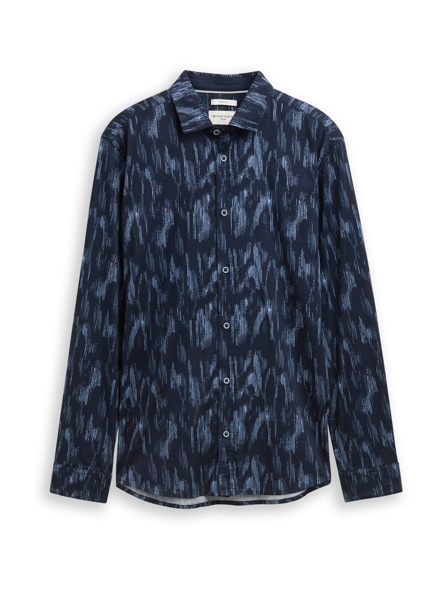 

Рубашка Slim Fit на пуговицах TOM TAILOR, темно-синий/светло-голубой