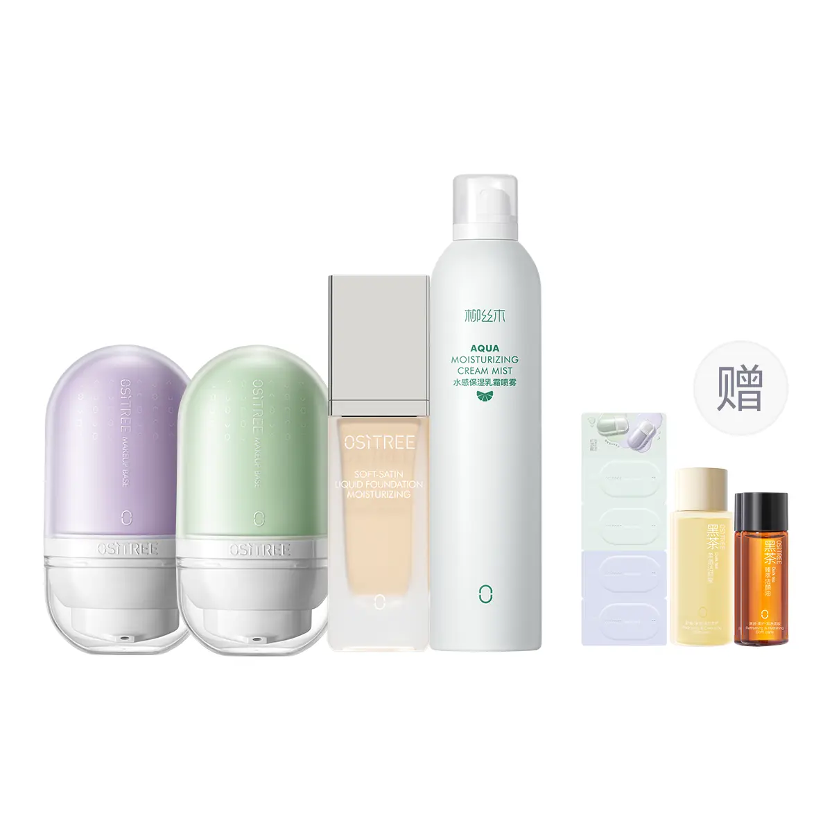 

Ositree Набор тонального крема radiant water glow с натуральной кремовой текстурой, увлажняющий, осветляющий, маскирующий тон кожи, 32 г