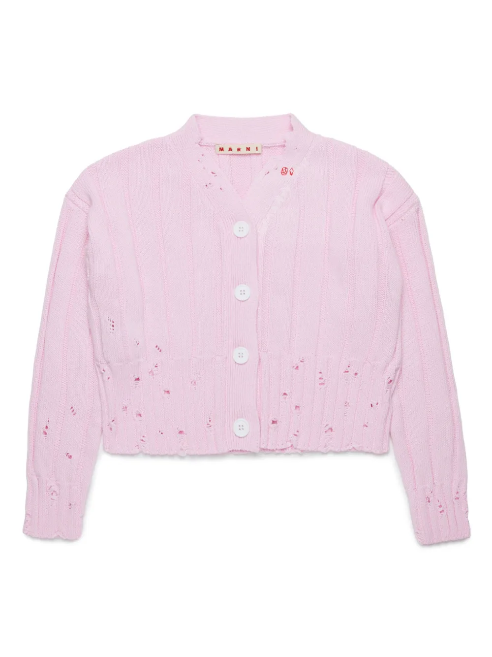 

Кардиган с эффектом потертости Marni Kids, розовый
