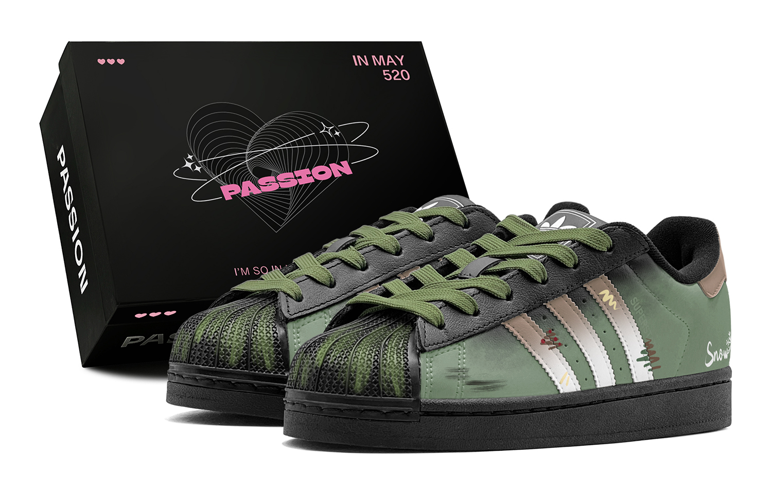 

Superstar 2 Jasper Snow Trail Low top детские скейтбординг кроссовки для подростков Adidas Originals, зеленый