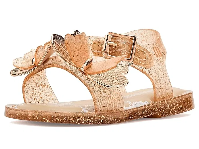 Сандалии с бабочкой Mini Melissa, Beige Glitter