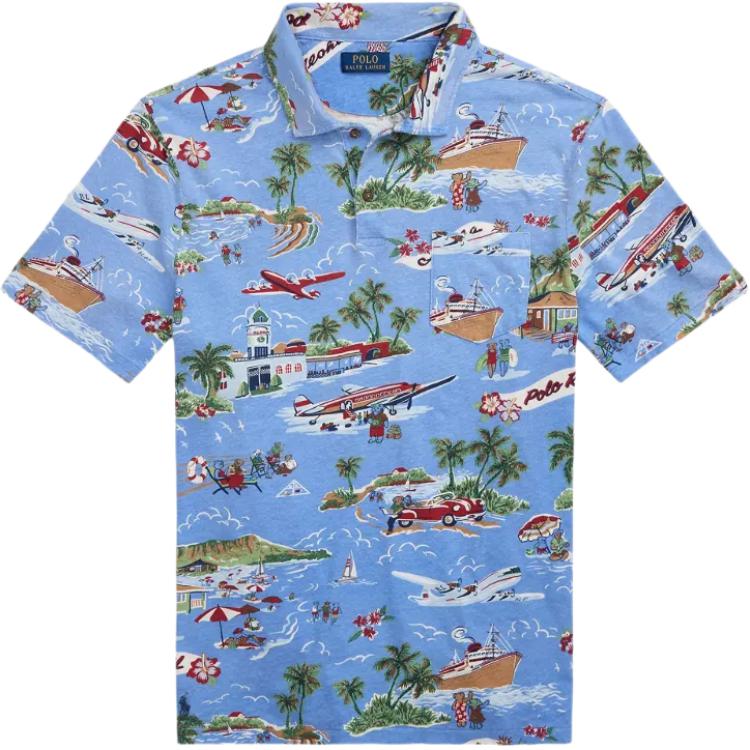 

Сетчатая рубашка поло Polo Bear Polo Ralph Lauren, sky синий