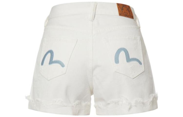 Джинсовые шорты женские белые Evisu