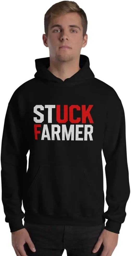 Толстовка Stuck Farmer Unisex, футболка с юмором Stuck Farmer Parody Generic, черный