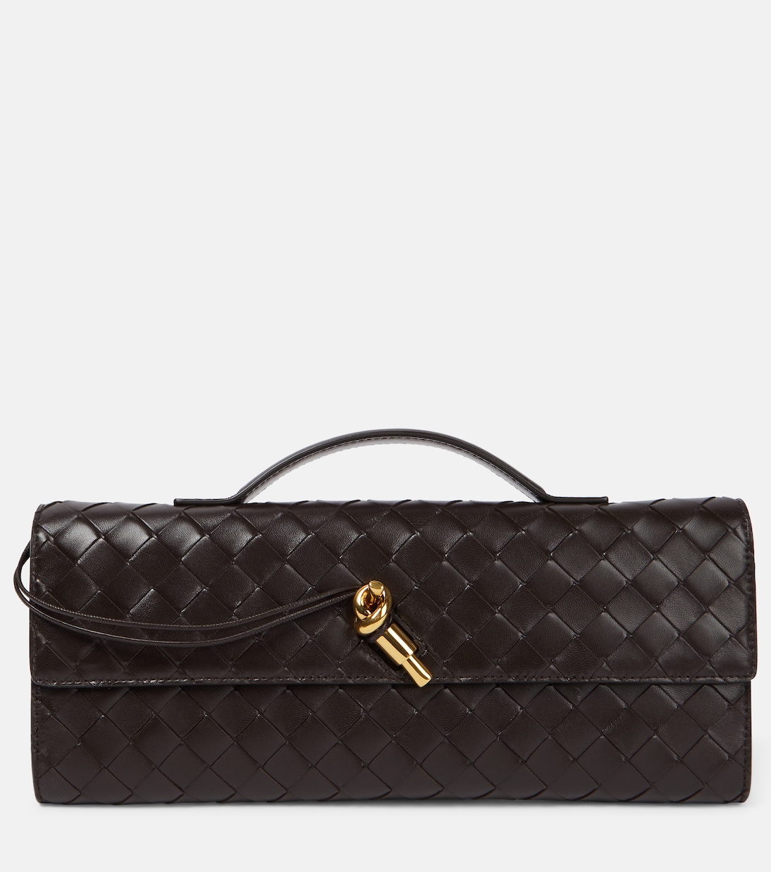 

Клатч Andiamo Intrecciato из кожи Bottega Veneta, Fondant-M Brass
