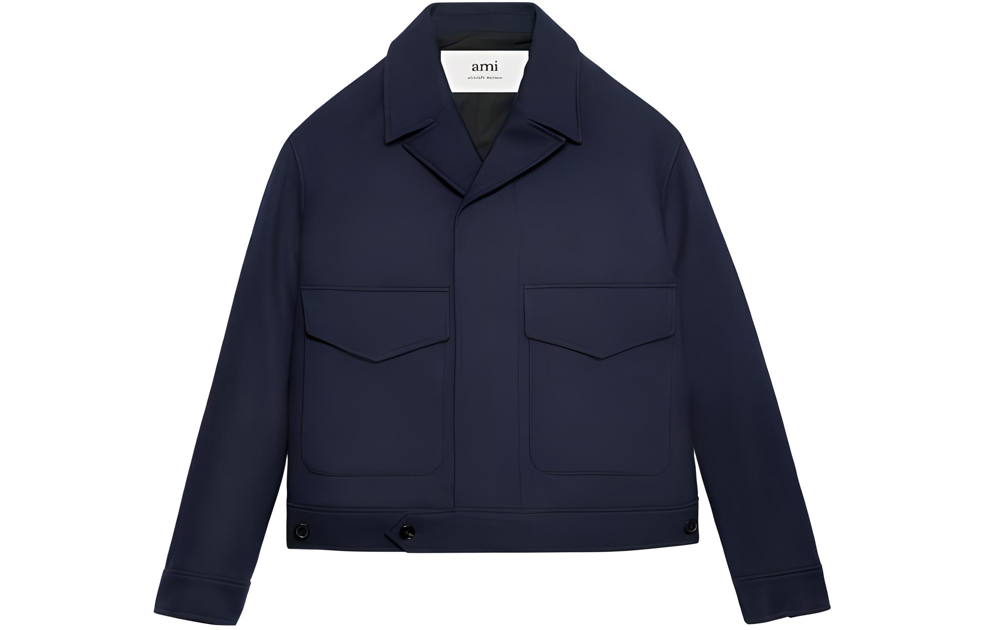 

Ами Париж Оверсайз Пиджак из Вирджинской Шерсти AMIPARIS, Морской Синий