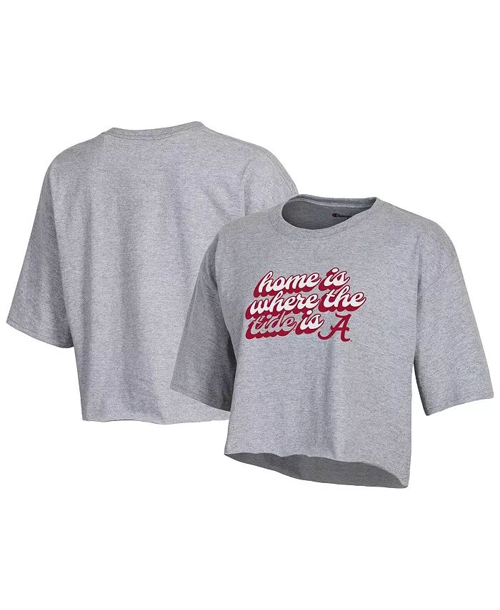 

Женская серая укороченная футболка бойфренда Alabama Crimson Tide Champion