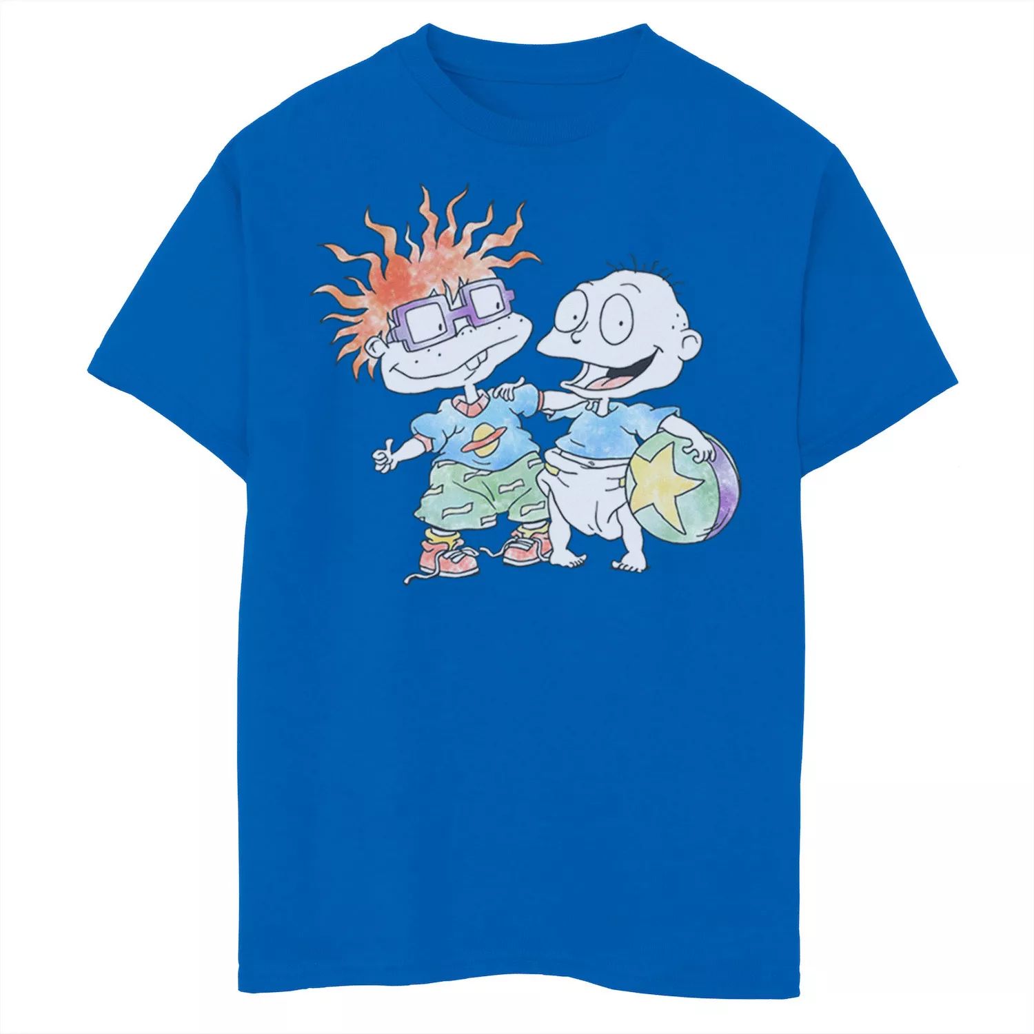 

Футболка с акварельным рисунком Nickelodeon Rugrats Tommy And Chuckie Best Friends для мальчиков 8–20 лет Licensed Character