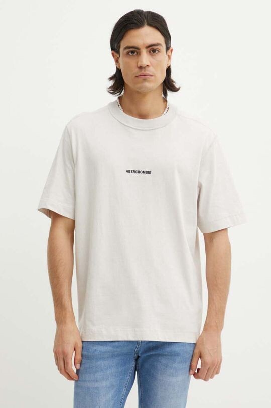 

Хлопковая футболка Abercrombie & Fitch, серый