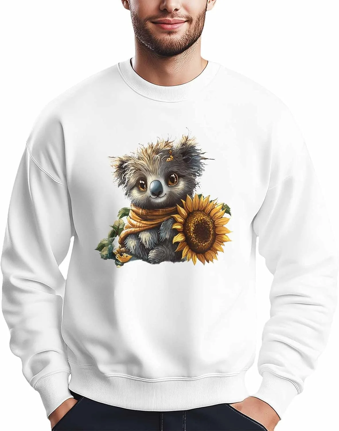 

Мужской свитшот с принтом коалы и подсолнуха Winvebermior