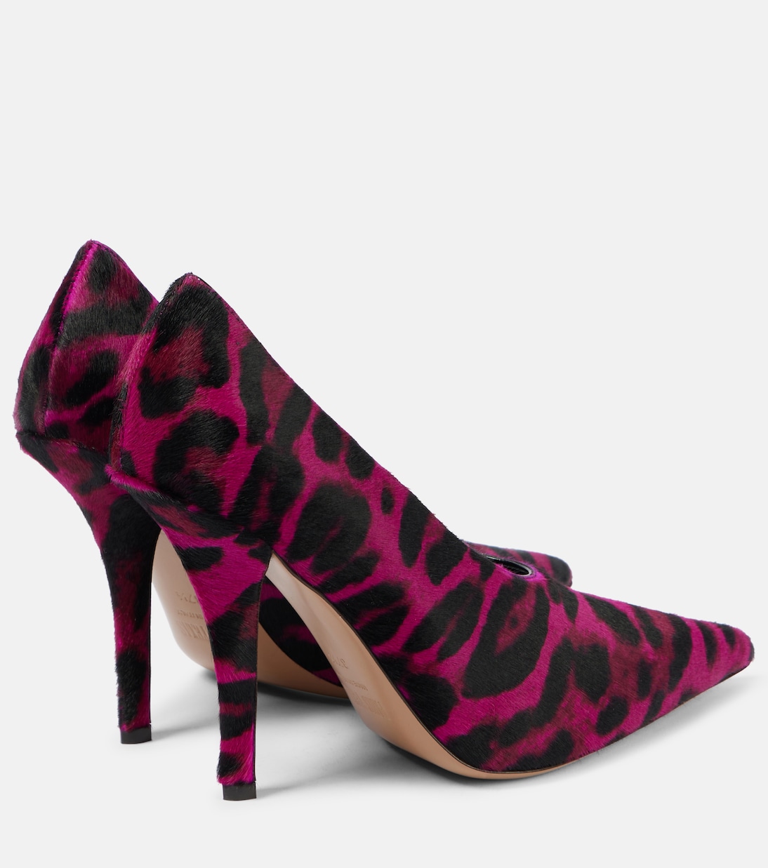 Туфли-лодочки Jessica 105 из телячьей шерсти с леопардовым принтом Paris Texas, Fuchsia Leopard — фото 2