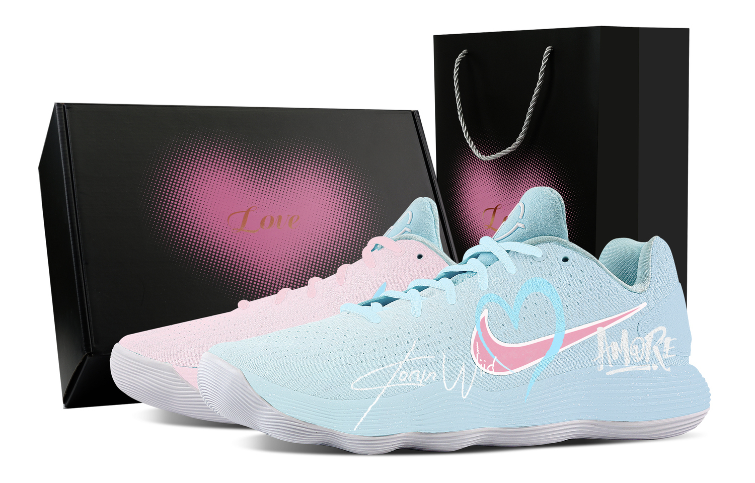 

Hyperdunk 2017 Encounter, Heart Box Cushioning Coverage Support низкие баскетбольные кроссовки мужские Nike, розовый