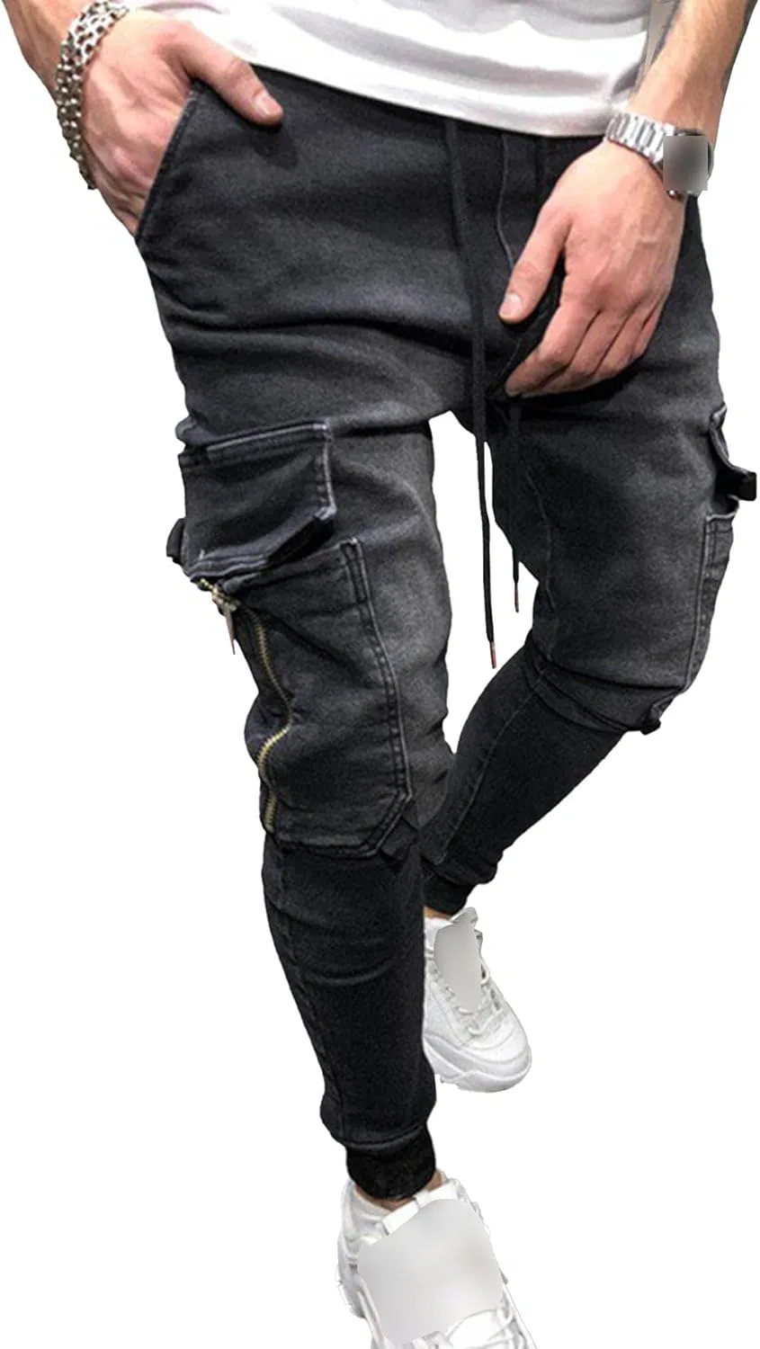 Джинсы джоггеры мужские, Black