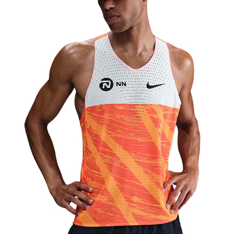 Футболка для бега AEROSWIFT Dri FIT ADV мужская Team Nike, оранжевый/белый/черный — фото 2