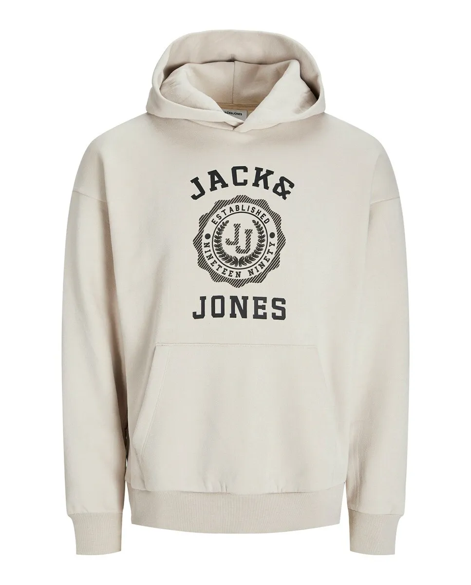 

Мужская толстовка с капюшоном и длинными рукавами с принтом спереди Jack & Jones, бежевый