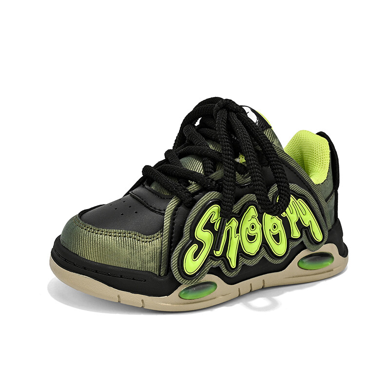 Кроссовки Snoopy Kids Lifestyle Shoes Kids Low-top Black/green, хаки — фото 2