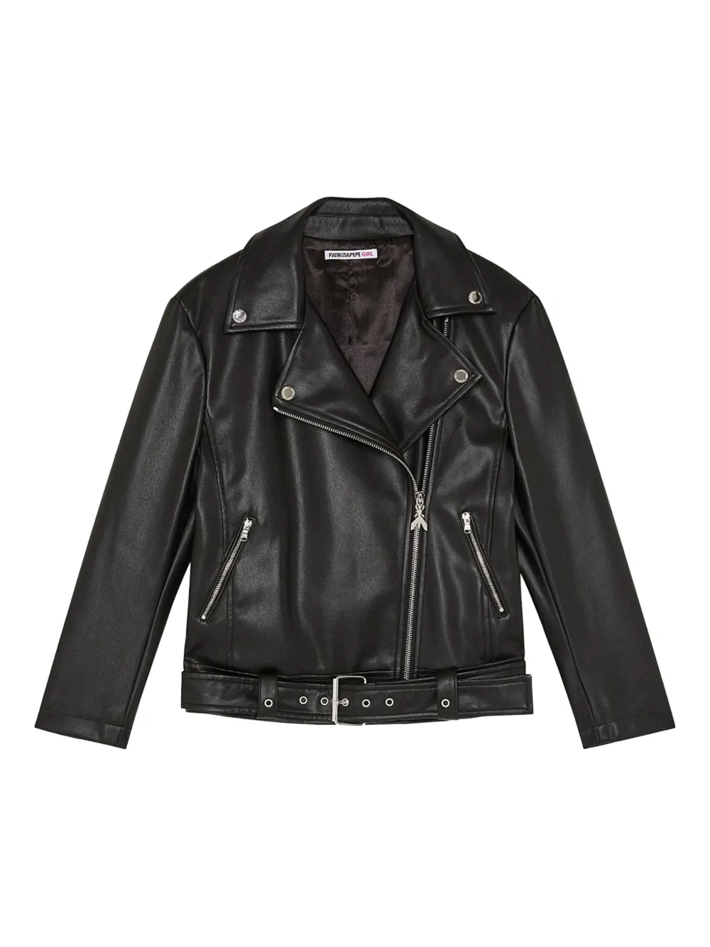 

Байкерская куртка с поясом Patrizia Pepe girl, черный