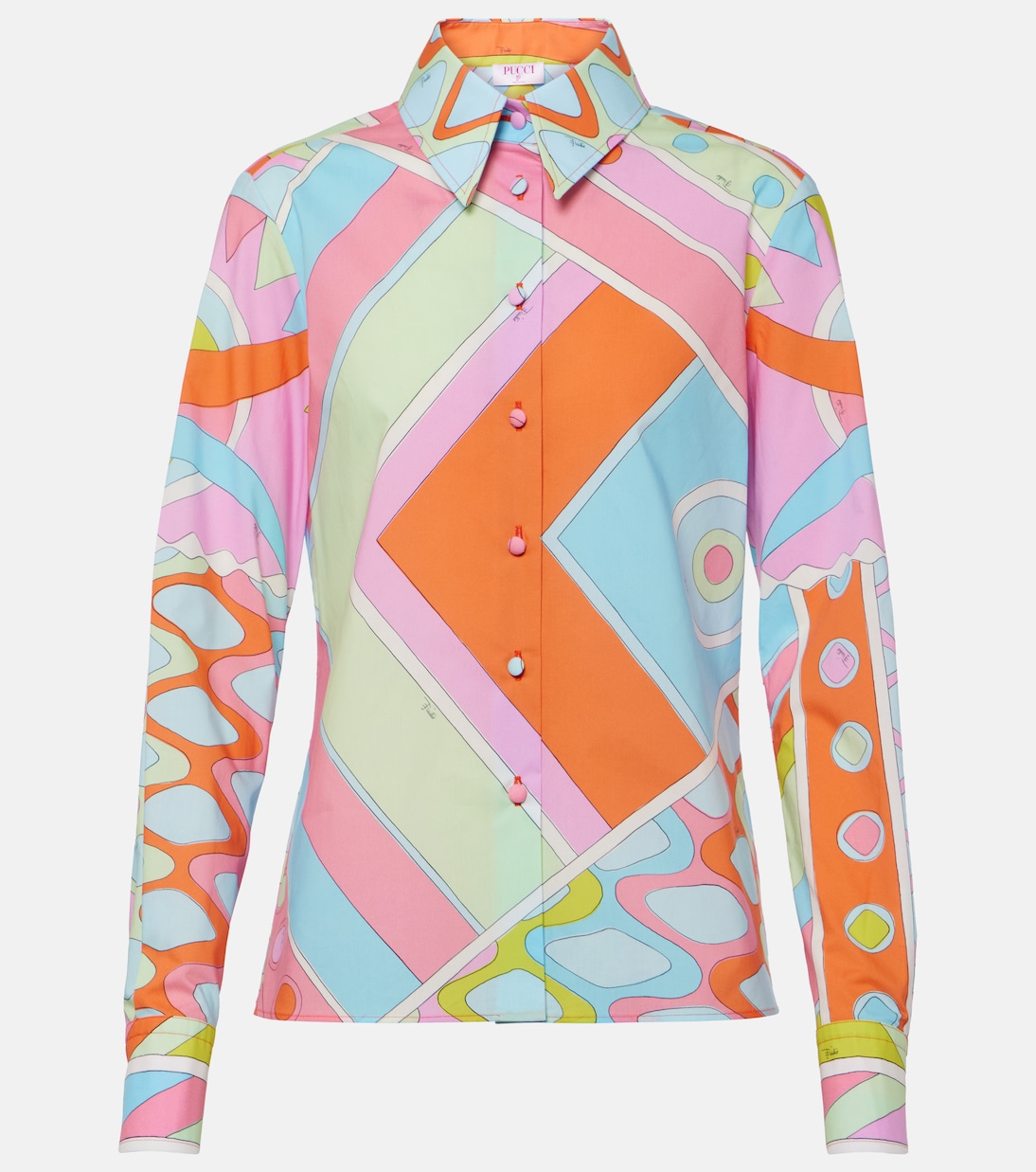 

Хлопковая рубашка Vivara Pucci, Rosa/ Arancio