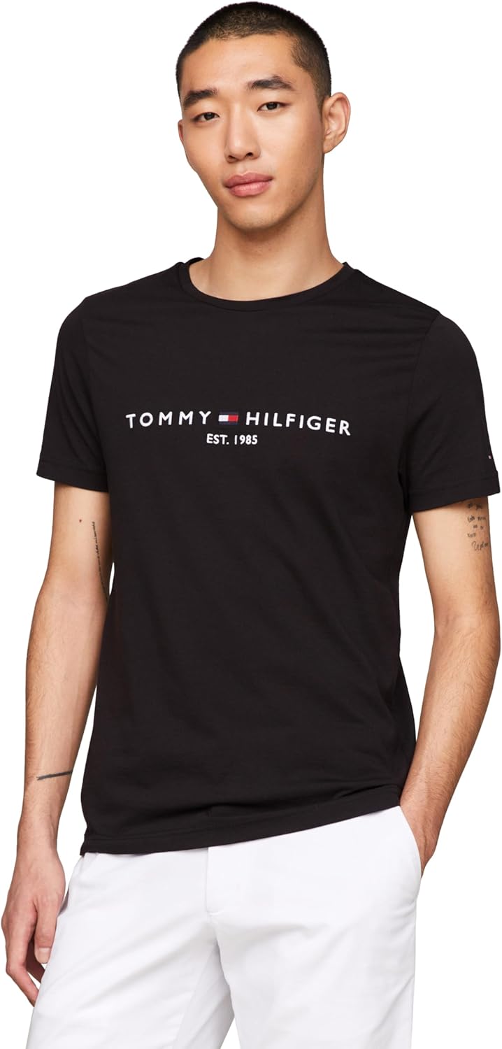 

Мужские хлопковые футболки Tommy Hilfiger с коротким рукавом и вышитым логотипом, Jet Black, Черный, Мужские хлопковые футболки Tommy Hilfiger с коротким рукавом и вышитым логотипом, Jet Black