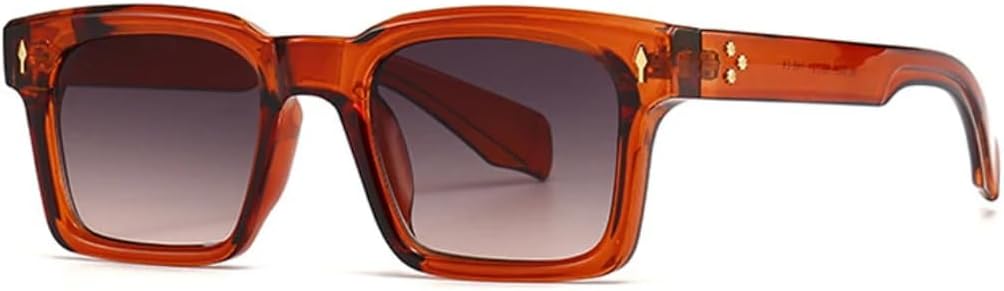 

Солнцезащитные очки для мужчин и женщин - защита UV400 - градиентные темно-зеленые заклепки, маленькая оправа, для занятий спортом на открытом воздухе и вождения DSVIGF, Orange Gray Pink