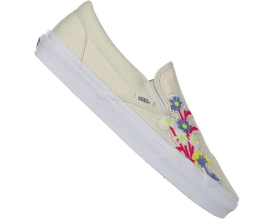 

Кроссовки Unisex Vans Classic Slip-On Floral Chenille, цвет White Asparagus/True White