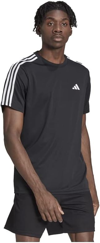Футболка Adidas Train Essentials 3-Stripes Training, черно-белый — фото 2