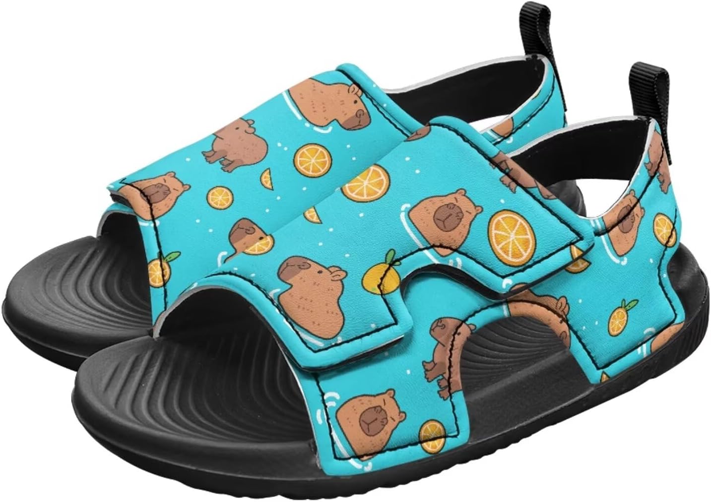

Детские походные сандалии Летние пляжные спортивные сандалии Обувь для воды Открытый носок Летние спортивные сандалии для малышей/детей младшего возраста/старших детей Cugasmaru, Capybara Lemon