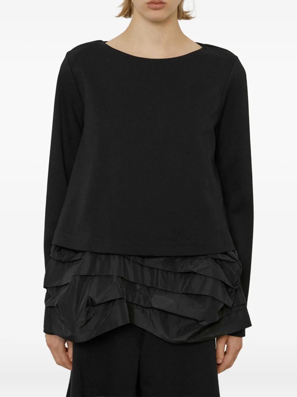 

Слойчатый топ с рюшами MeimeiJ, черный