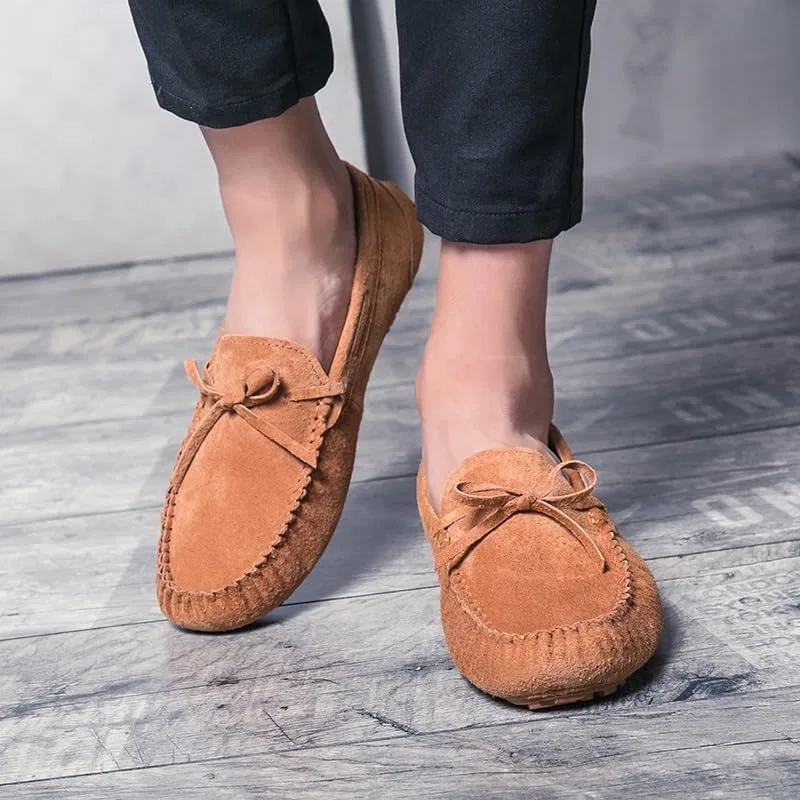 Мокасины замшевые мужские, Moccasins, светло-коричневый SayfuR — фото 2