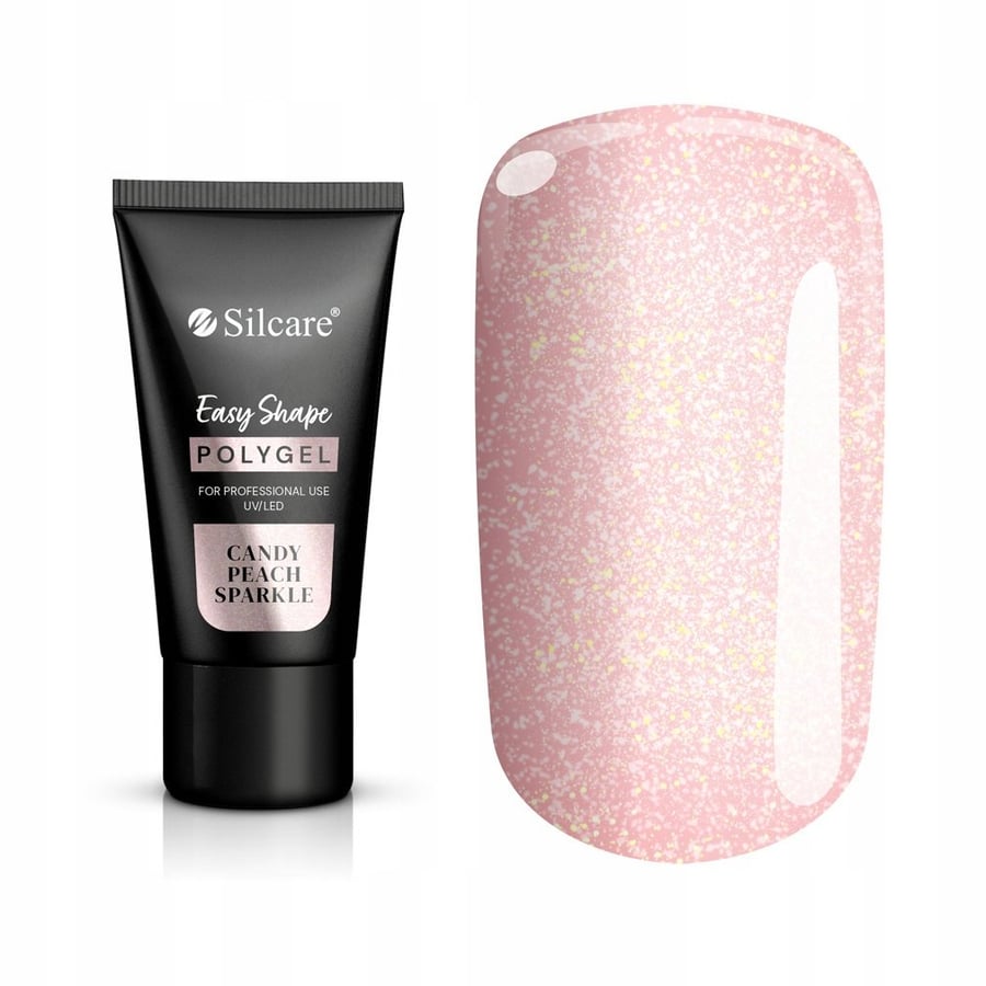 

Silcare Acryloweł Polygel Acrylgel UV LED Easy Shape Candy Peach Sparkle30g