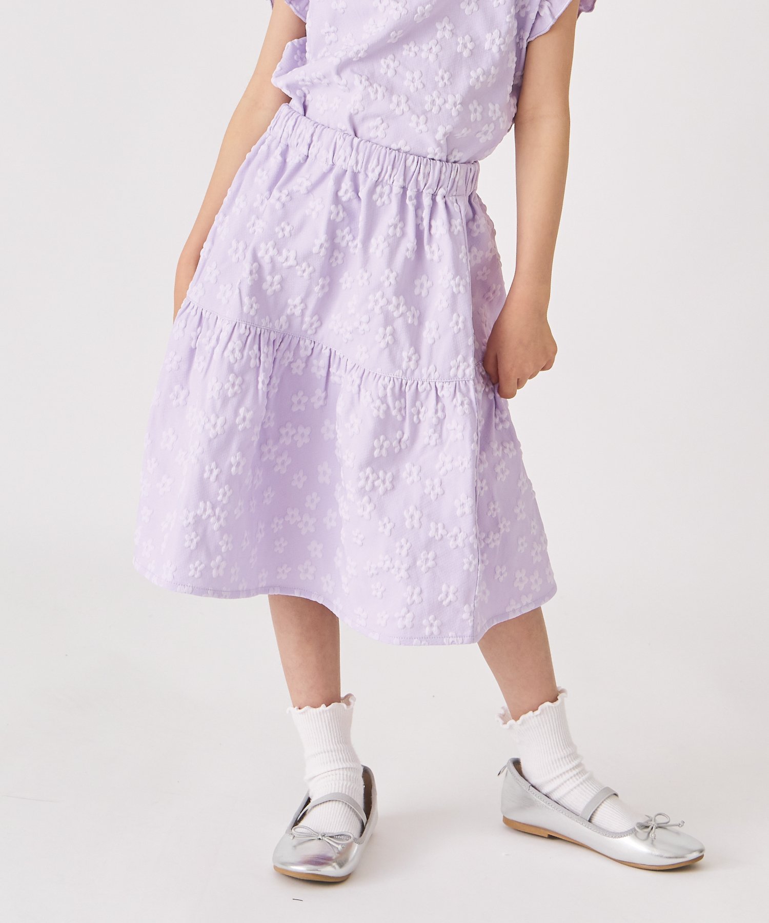 Юбка из жаккардовой ткани с цветочным узором Ever Closet, Lavender
