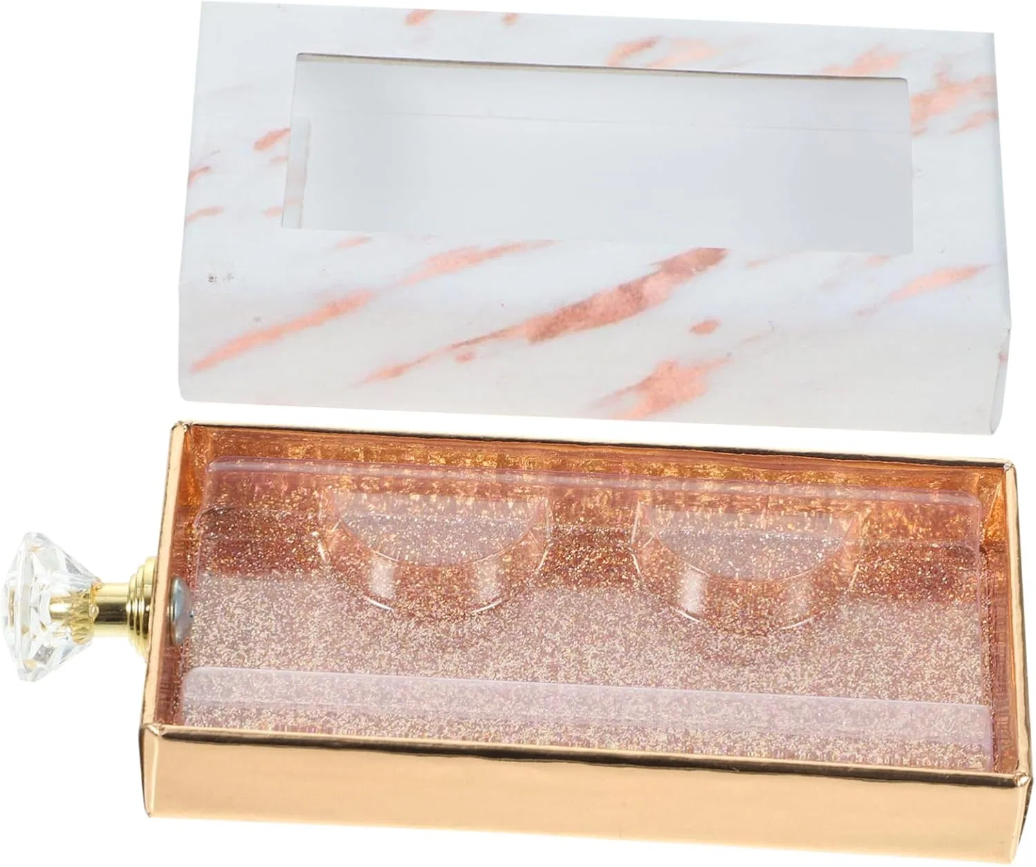 Коробка для хранения ресниц FOMIYES с прозрачным окном и ручкой, 13x6 см