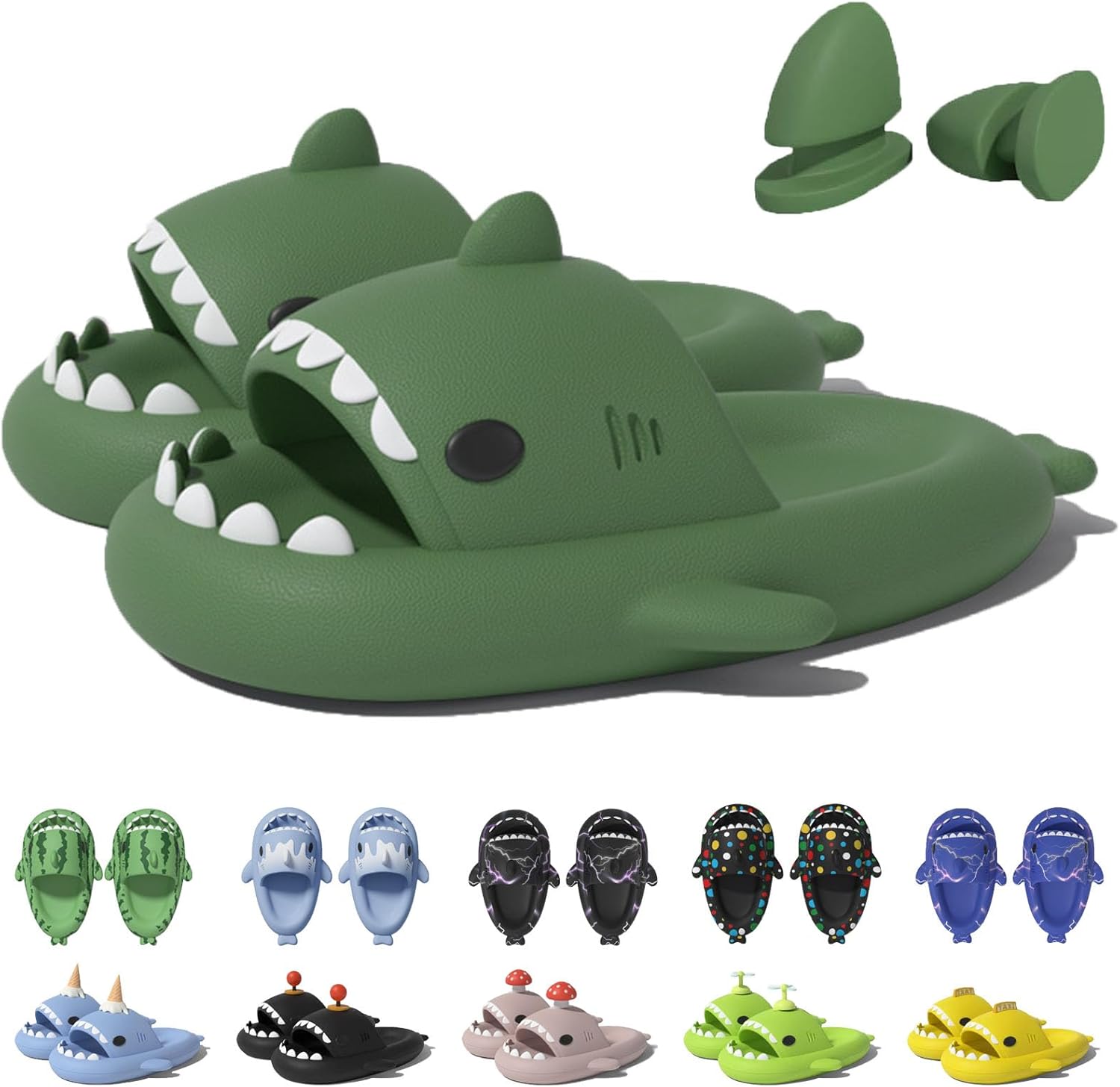 

Шлепанцы в форме акулы в рожке мороженого Jfxgjuv, темно-зеленый