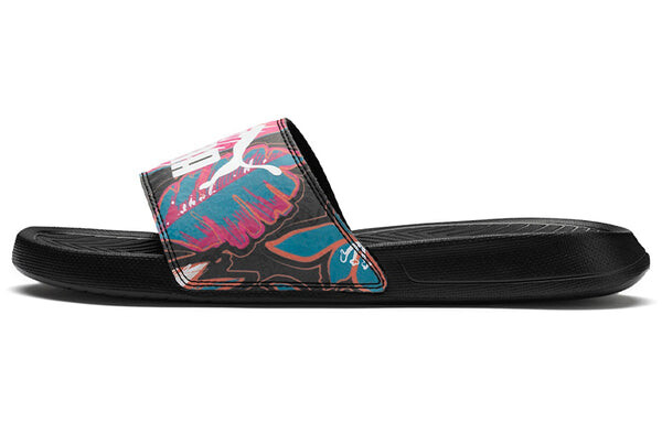 Тапочки popcat flower power sandals black Puma, черный — фото 2