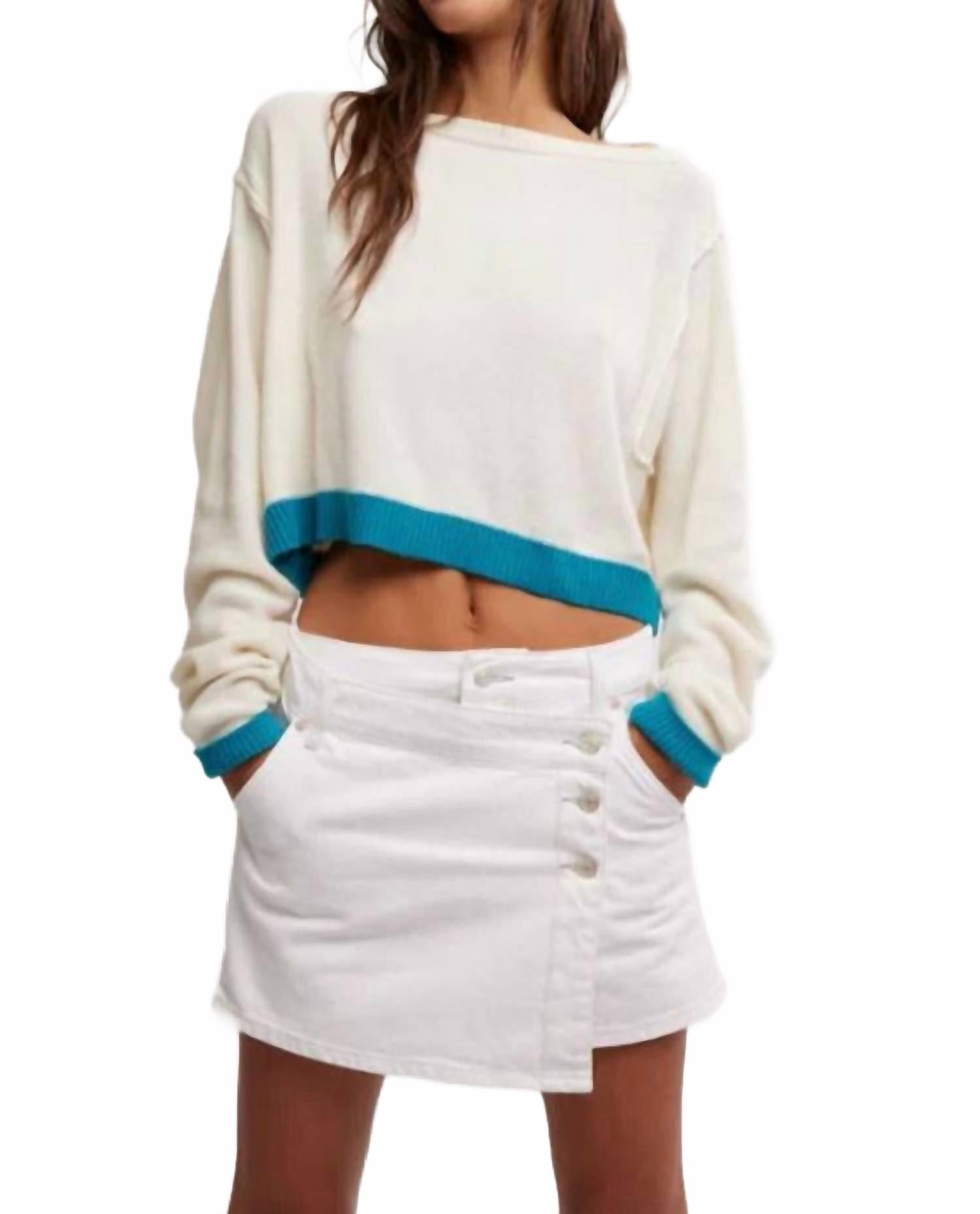 

Свитер Into The Blue с рисунком в бело-голубых тонах Free People