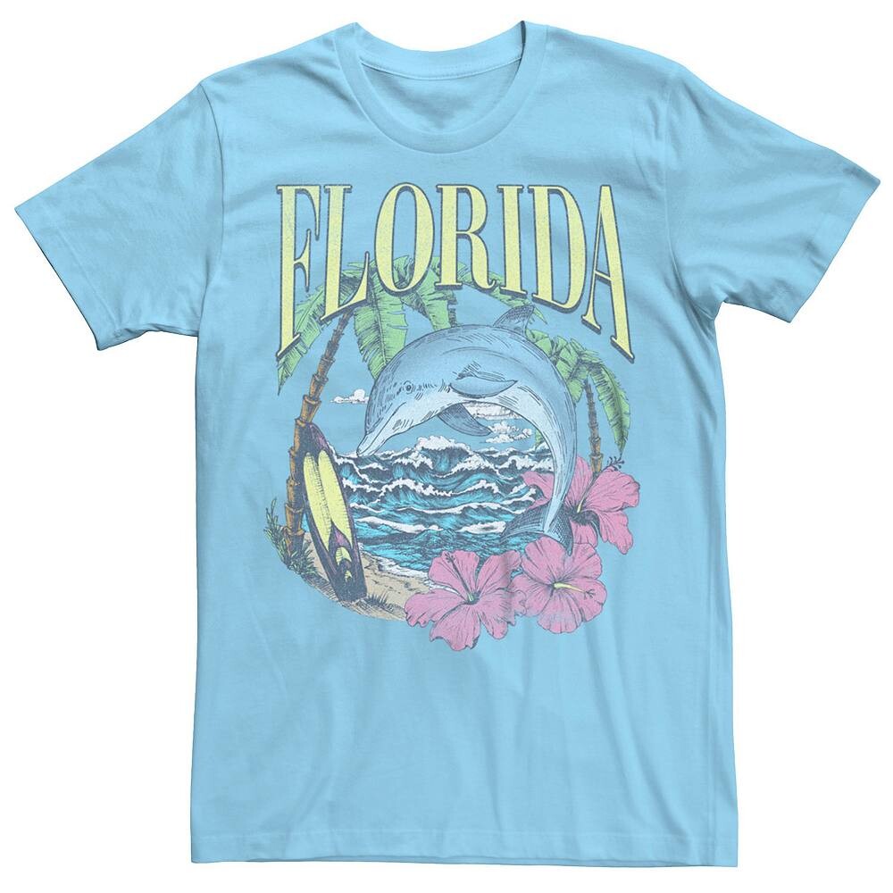 

Мужская пляжная футболка Florida Dolphin Licensed Character, цвет Light Blue