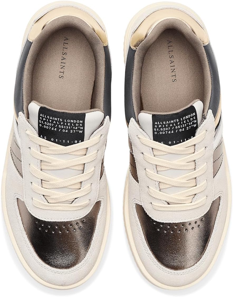 Кроссовки AllSaints Vix Suede Sneaker, White/Metallic — фото 2