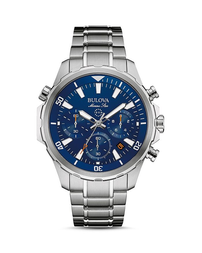 

Часы Bulova Marine Start, 43 мм, синий