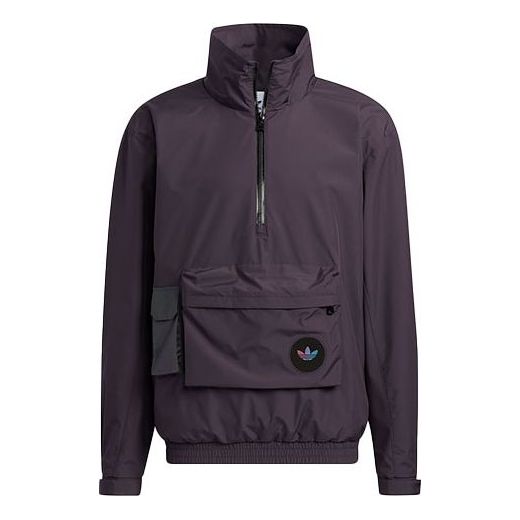 

Куртка Men's adidas originals 3D Pocket Logo Outdoor Cardigan Woven Stand Collar Jacket Purple H58065