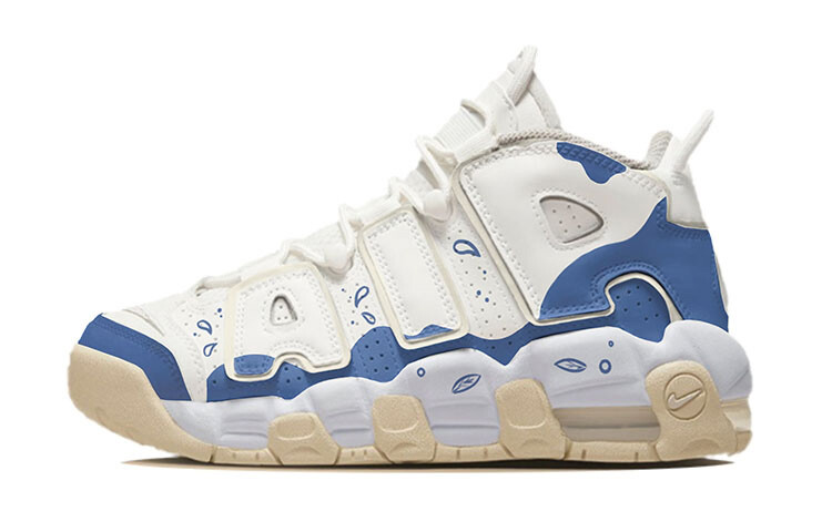 

Кроссовки Nike Air More Uptempo Vintage Basketball Shoes Women's Mid-Top White Blue