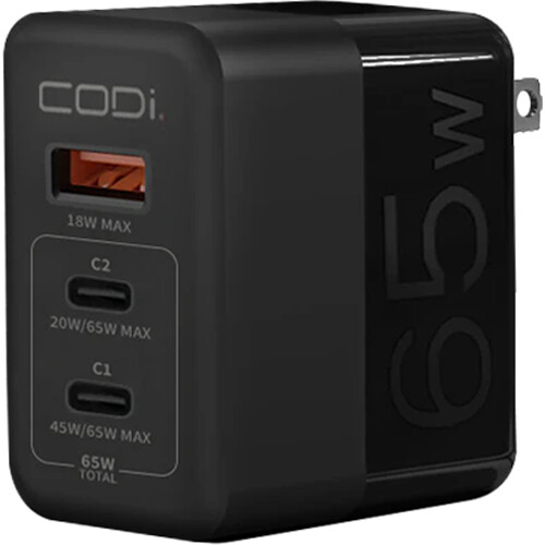 

Зарядное устройство CODi 65W 3-Port USB GaN Wall Charger A01106