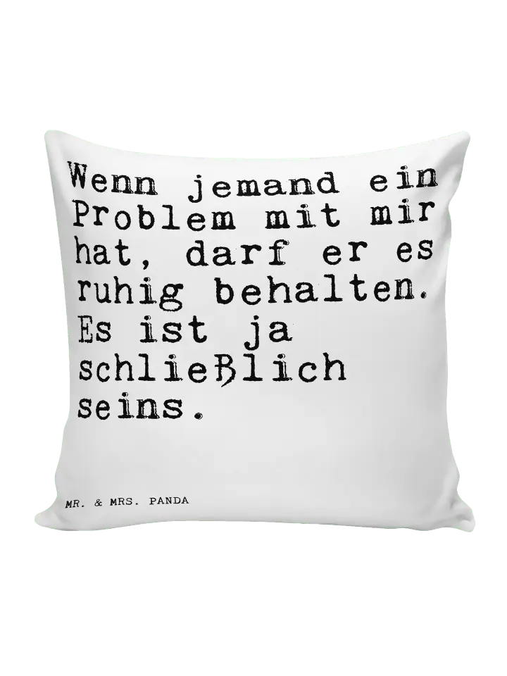 

Подушка Mr & Mrs Panda 40x40 Wenn jemand ein Problem, белый