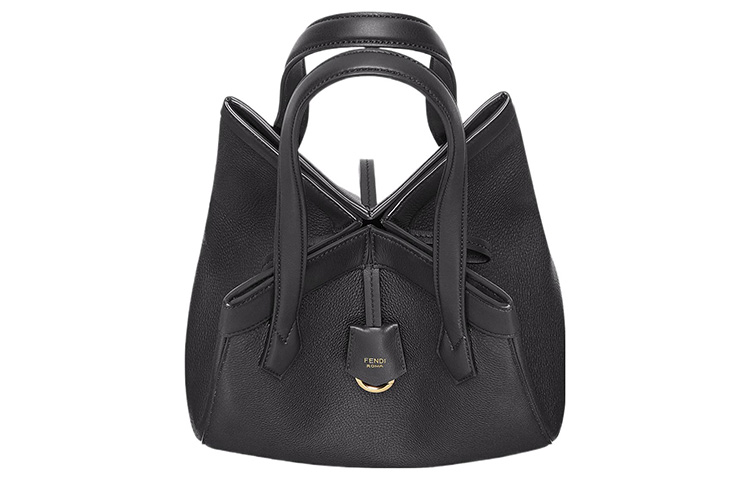 FENDI Оригами из телячьей кожи ведро сумка через плечо средний женский черный — фото 4