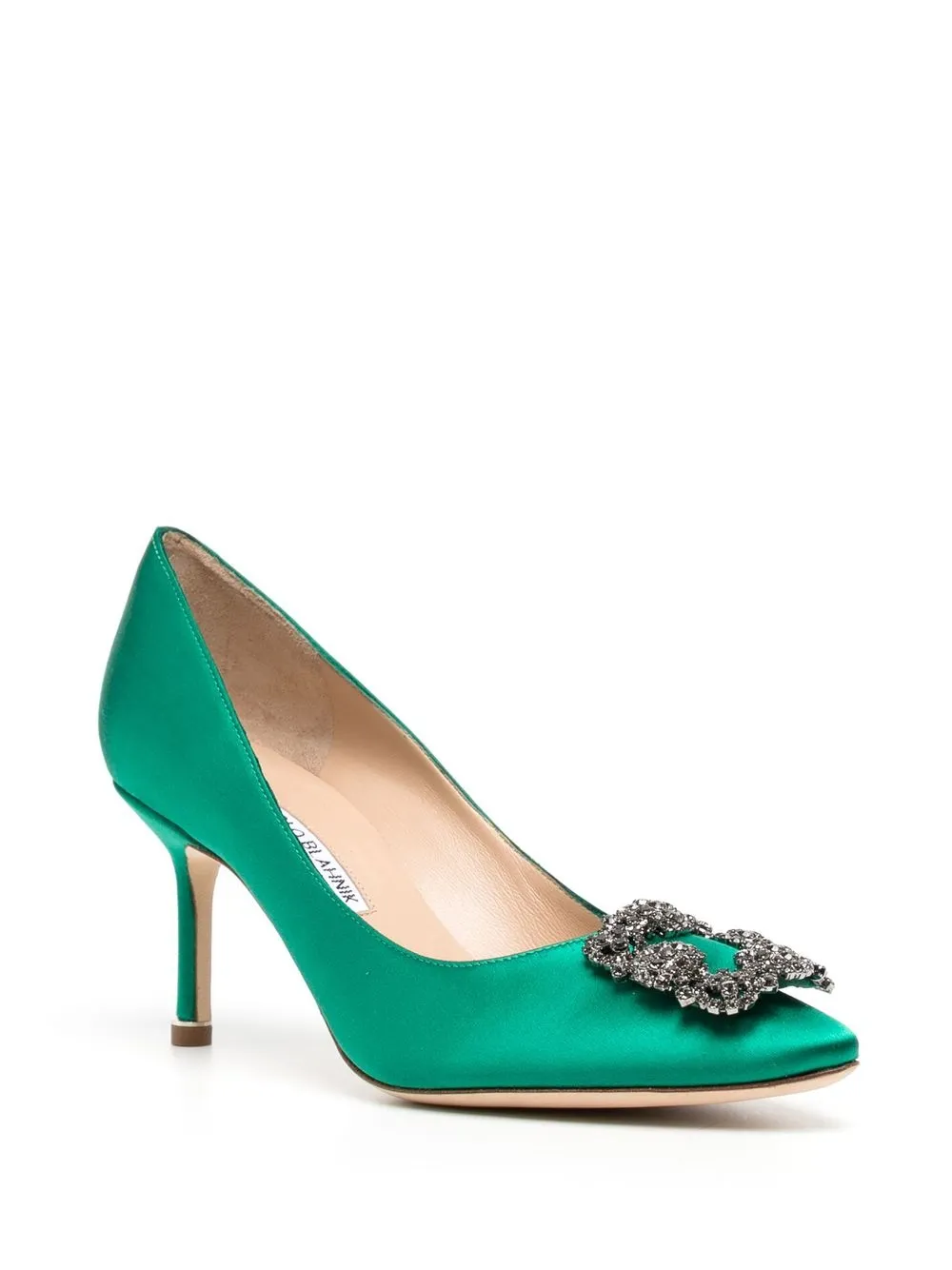 Декорированные туфли Hangisi 70 Manolo Blahnik, зеленый — фото 2