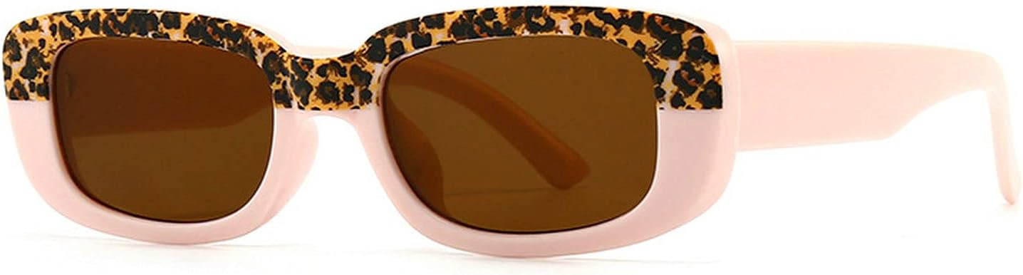 

COTIA Модные маленькие прямоугольные женские солнцезащитные очки в стиле ретро с леопардовым принтом, желтого цвета, солнцезащитные очки UV400, модные мужские квадратные солнцезащитные очки, Pink