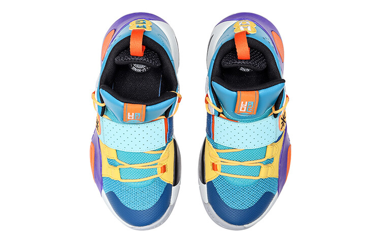 Детские баскетбольные кроссовки GS Low-top Blue/Yellow Lining Young — фото 4